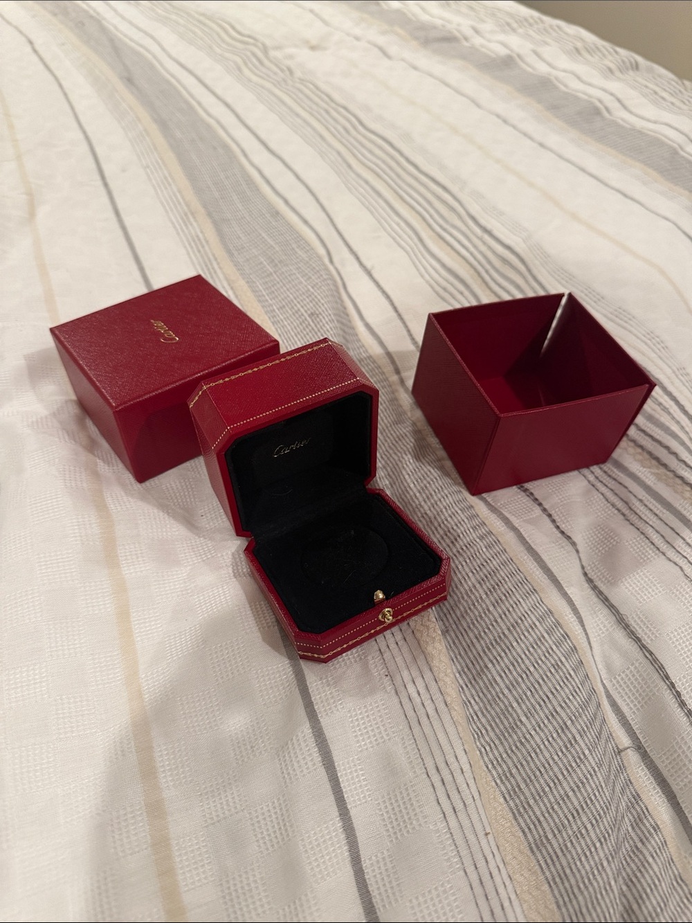 Cartier Red and Black ring Jewelry Box Set